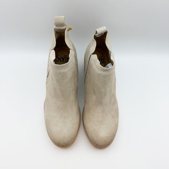 Sofft Womens Emeree Boots Size 6.5 Cream Suede Leather Wedge Heel NWOB - Picture 5 of 11